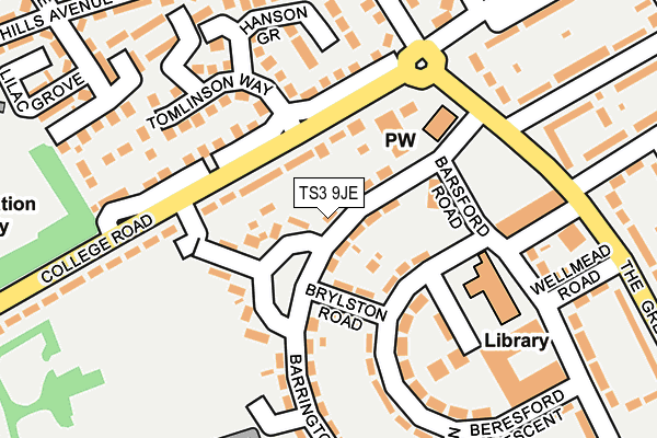 TS3 9JE map - OS OpenMap – Local (Ordnance Survey)