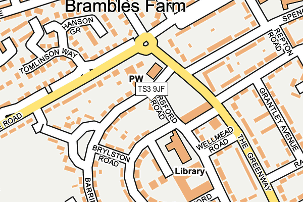 TS3 9JF map - OS OpenMap – Local (Ordnance Survey)