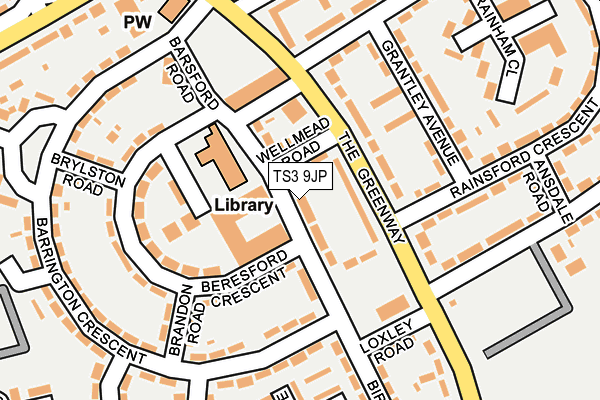 TS3 9JP map - OS OpenMap – Local (Ordnance Survey)
