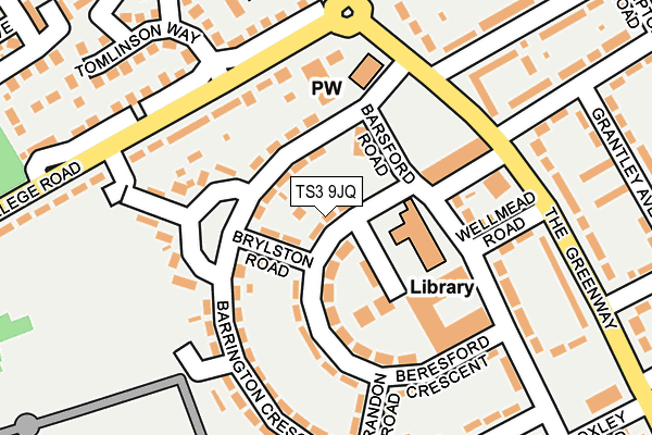 TS3 9JQ map - OS OpenMap – Local (Ordnance Survey)