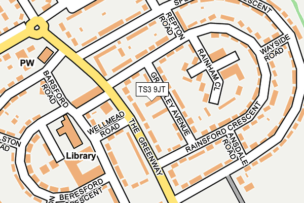 TS3 9JT map - OS OpenMap – Local (Ordnance Survey)