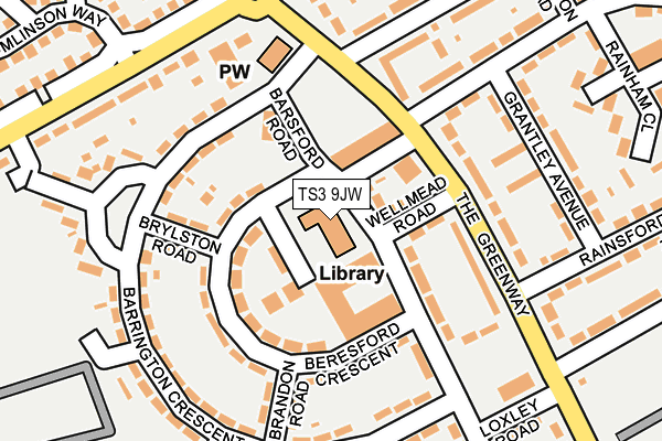 TS3 9JW map - OS OpenMap – Local (Ordnance Survey)