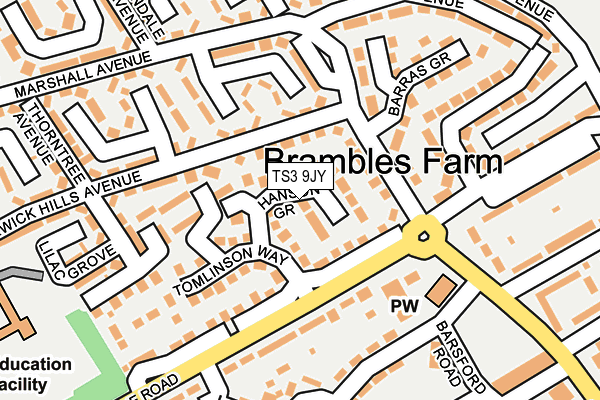 TS3 9JY map - OS OpenMap – Local (Ordnance Survey)