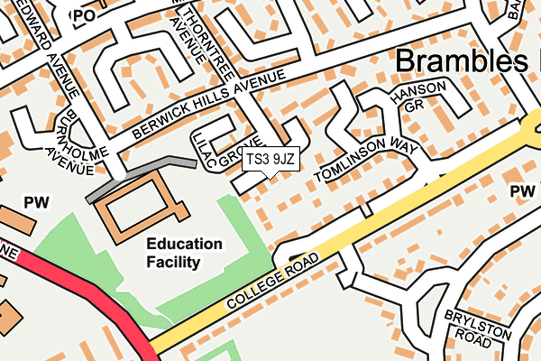 TS3 9JZ map - OS OpenMap – Local (Ordnance Survey)