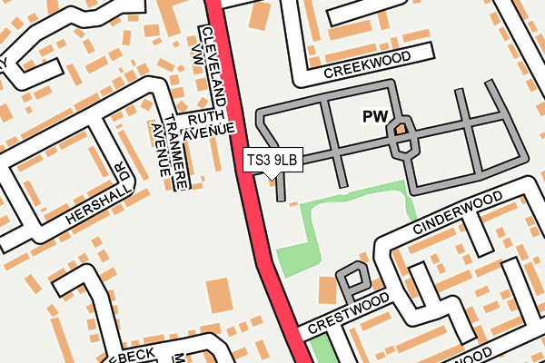 TS3 9LB map - OS OpenMap – Local (Ordnance Survey)