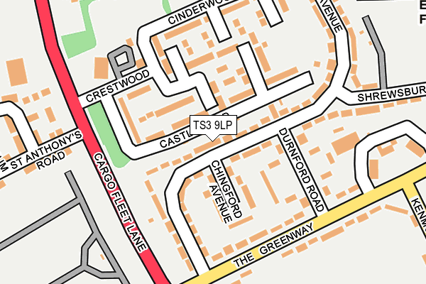 TS3 9LP map - OS OpenMap – Local (Ordnance Survey)