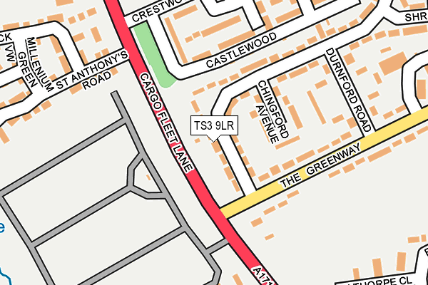 TS3 9LR map - OS OpenMap – Local (Ordnance Survey)