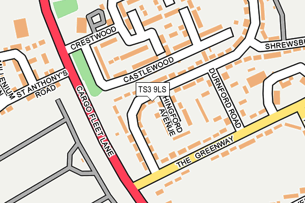 TS3 9LS map - OS OpenMap – Local (Ordnance Survey)