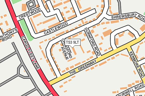 TS3 9LT map - OS OpenMap – Local (Ordnance Survey)