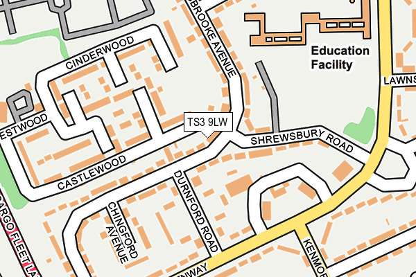 TS3 9LW map - OS OpenMap – Local (Ordnance Survey)