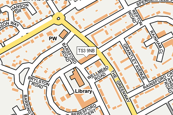 TS3 9NB map - OS OpenMap – Local (Ordnance Survey)