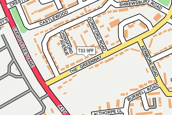 TS3 9PF map - OS OpenMap – Local (Ordnance Survey)