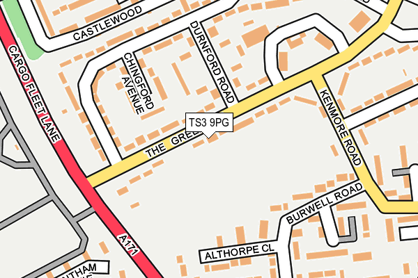 TS3 9PG map - OS OpenMap – Local (Ordnance Survey)