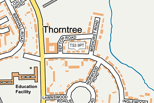 TS3 9PT map - OS OpenMap – Local (Ordnance Survey)