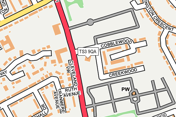 TS3 9QA map - OS OpenMap – Local (Ordnance Survey)