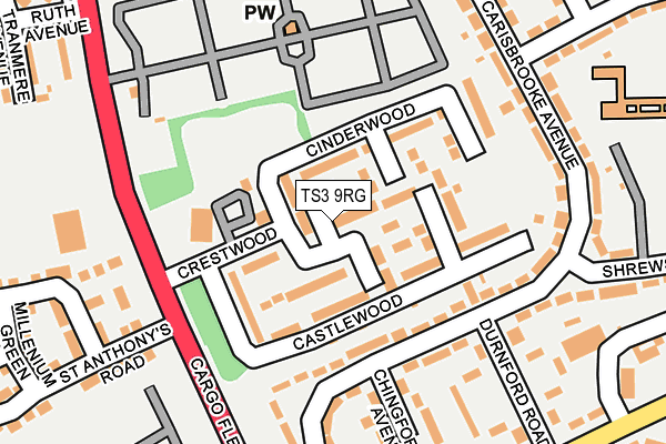 TS3 9RG map - OS OpenMap – Local (Ordnance Survey)