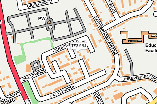 TS3 9RJ map - OS OpenMap – Local (Ordnance Survey)