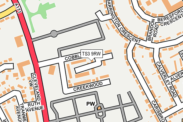 TS3 9RW map - OS OpenMap – Local (Ordnance Survey)