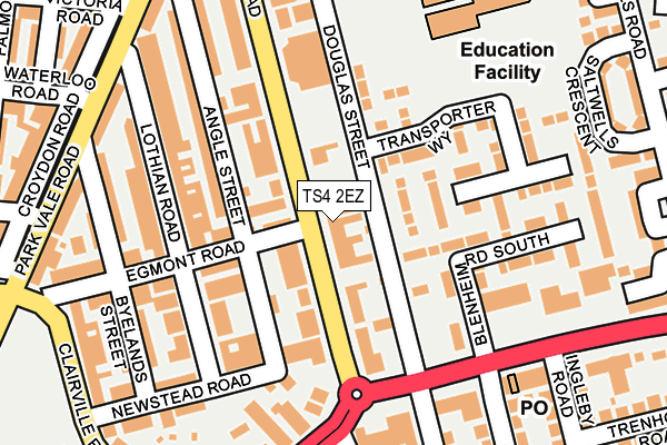 TS4 2EZ map - OS OpenMap – Local (Ordnance Survey)