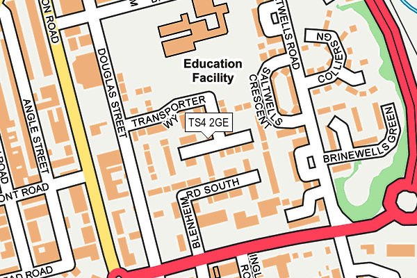 TS4 2GE map - OS OpenMap – Local (Ordnance Survey)