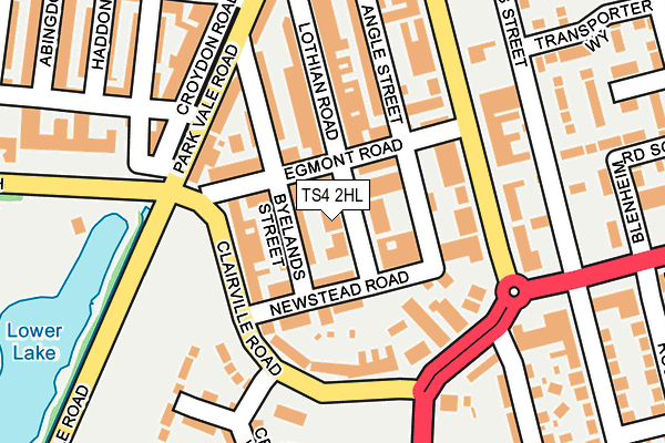 TS4 2HL map - OS OpenMap – Local (Ordnance Survey)