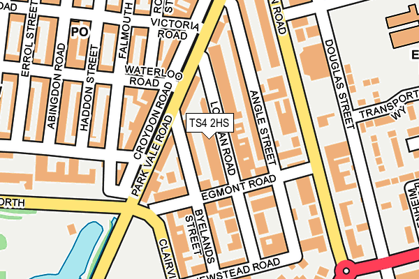 TS4 2HS map - OS OpenMap – Local (Ordnance Survey)