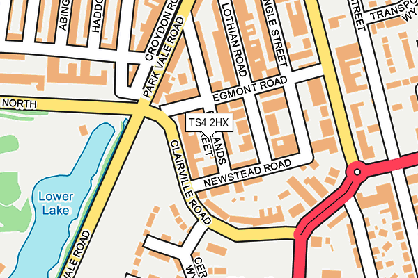 TS4 2HX map - OS OpenMap – Local (Ordnance Survey)