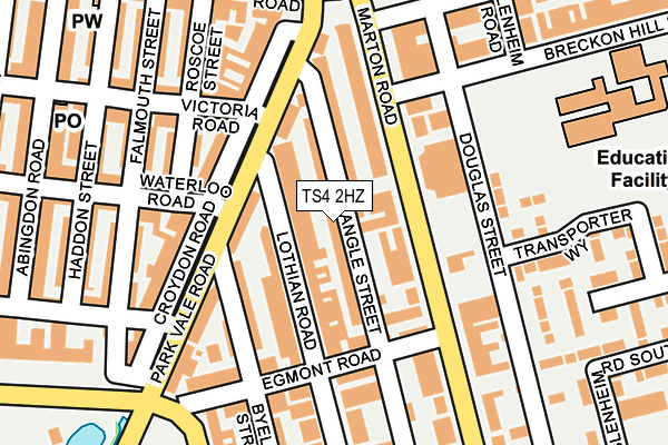 TS4 2HZ map - OS OpenMap – Local (Ordnance Survey)