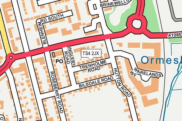 TS4 2JX map - OS OpenMap – Local (Ordnance Survey)