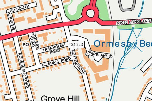 TS4 2LD map - OS OpenMap – Local (Ordnance Survey)