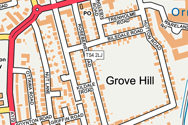 TS4 2LJ map - OS OpenMap – Local (Ordnance Survey)