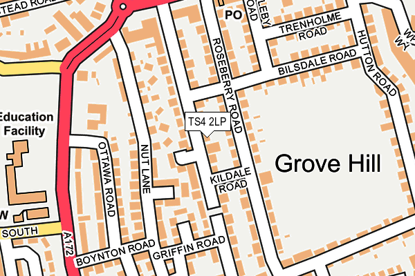 TS4 2LP map - OS OpenMap – Local (Ordnance Survey)