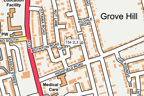 TS4 2LX map - OS OpenMap – Local (Ordnance Survey)