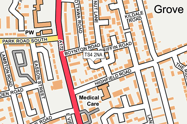 TS4 2NA map - OS OpenMap – Local (Ordnance Survey)