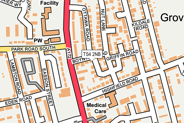 TS4 2NB map - OS OpenMap – Local (Ordnance Survey)