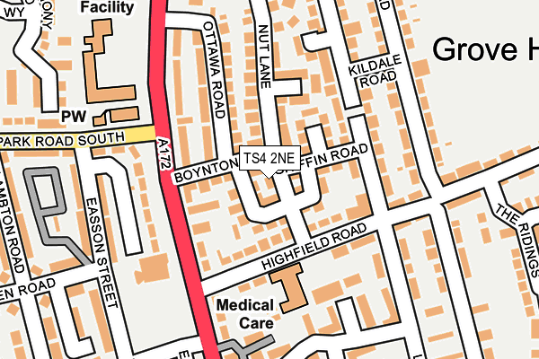 TS4 2NE map - OS OpenMap – Local (Ordnance Survey)