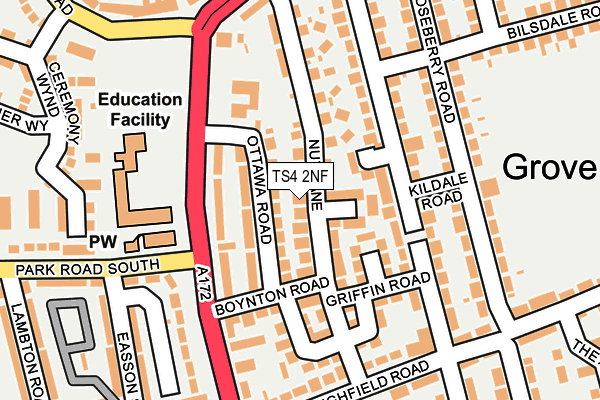 TS4 2NF map - OS OpenMap – Local (Ordnance Survey)