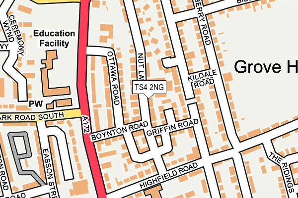 TS4 2NG map - OS OpenMap – Local (Ordnance Survey)