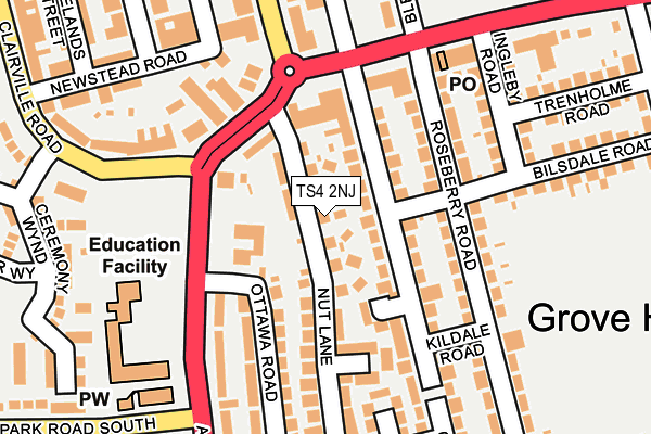 TS4 2NJ map - OS OpenMap – Local (Ordnance Survey)