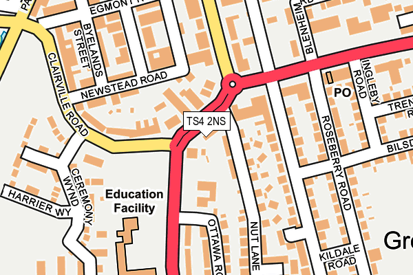 TS4 2NS map - OS OpenMap – Local (Ordnance Survey)