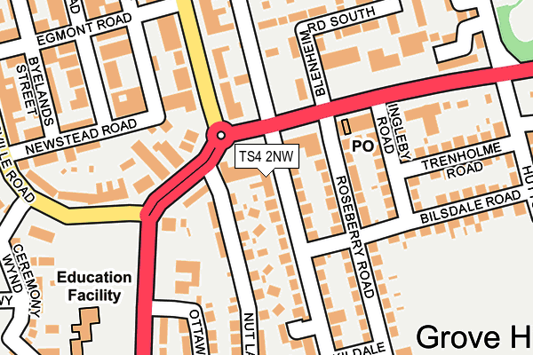 TS4 2NW map - OS OpenMap – Local (Ordnance Survey)