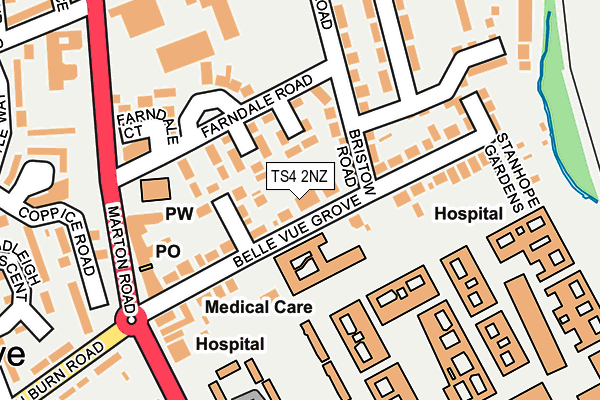 TS4 2NZ map - OS OpenMap – Local (Ordnance Survey)