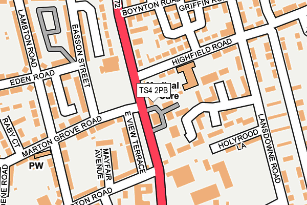 TS4 2PB map - OS OpenMap – Local (Ordnance Survey)