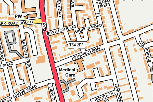 TS4 2PF map - OS OpenMap – Local (Ordnance Survey)