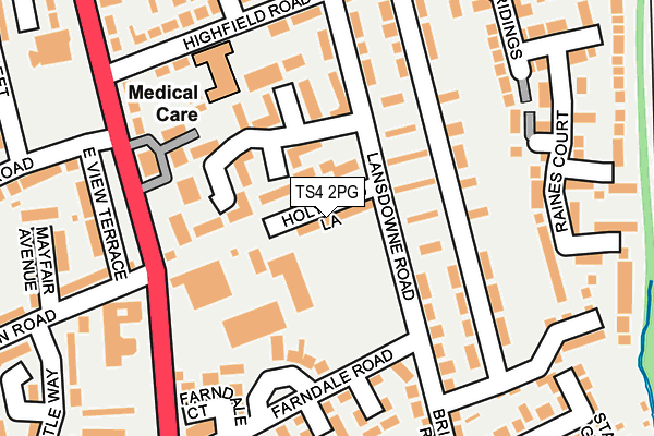 TS4 2PG map - OS OpenMap – Local (Ordnance Survey)
