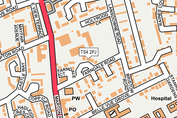 TS4 2PJ map - OS OpenMap – Local (Ordnance Survey)