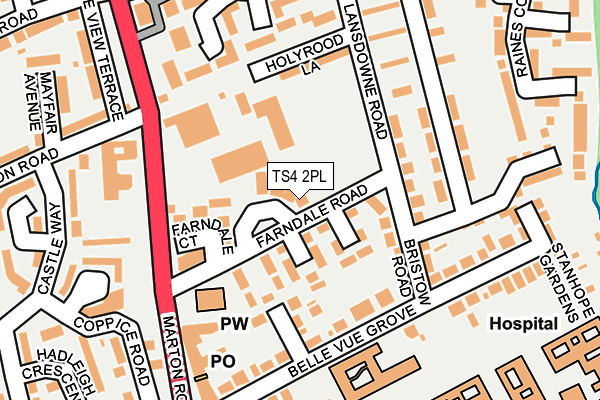 TS4 2PL map - OS OpenMap – Local (Ordnance Survey)