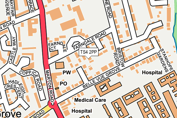TS4 2PP map - OS OpenMap – Local (Ordnance Survey)