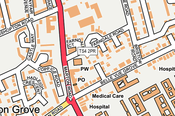 TS4 2PR map - OS OpenMap – Local (Ordnance Survey)