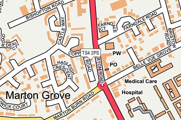 TS4 2PS map - OS OpenMap – Local (Ordnance Survey)